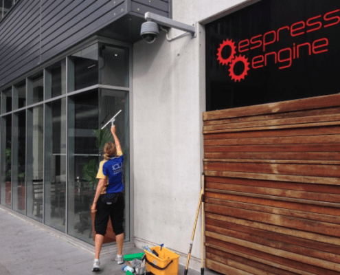 Marcus and Ruthie Cleaning Window in Brisbane!